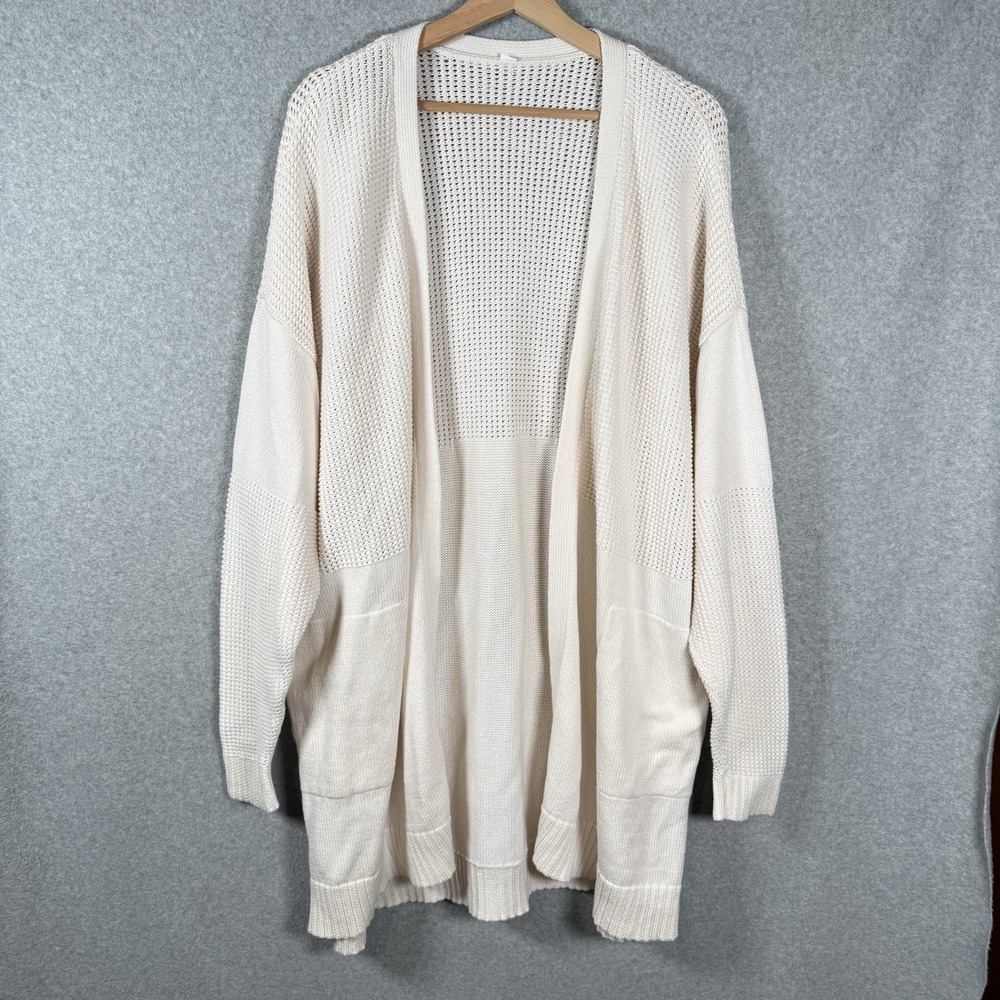 Lululemon Easy Embrace Wrap Sweater  Open Face Cardigan XL Antique White